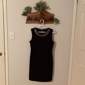 Black dress with Gold Collar embellishments